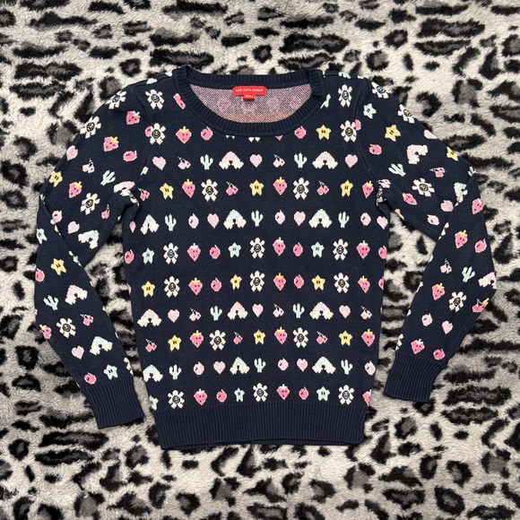 Saks Fifth Avenue Sweaters - Saks Fifth Avenue Navy Patterned Sweater